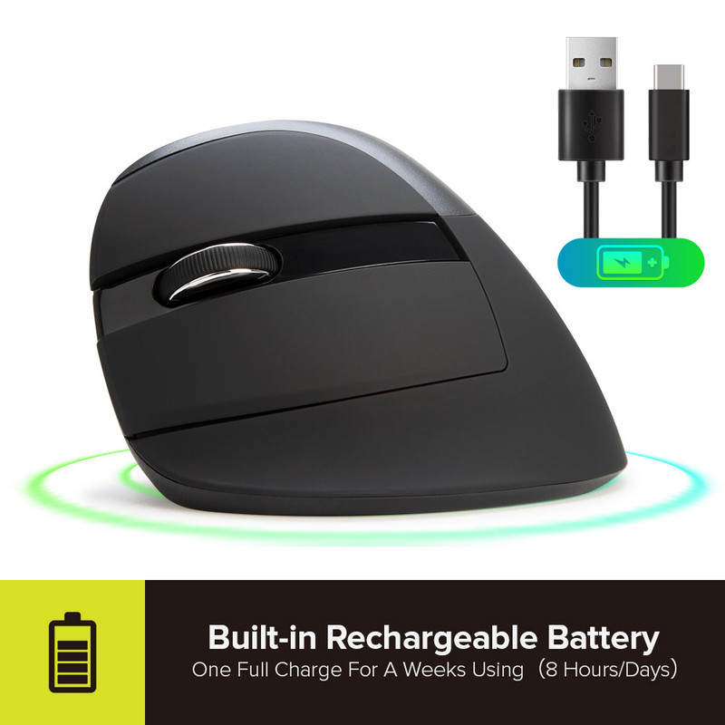 Delux M618ZD balkezes, ergonomikus vezeték nélküli függőleges egér Bluetooth 2,4 GHz RGB újratölthető csendes egerek irodai használatra