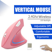 Mouse vertical fără fir pentru mâna dreaptă Mouse ergonomic pentru jocuri 2,4 Ghz 1600 DPI USB optic încheietura mâinii Șoareci sănătoși Mause pentru computer PC