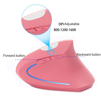 Безжична вертикална мишка за дясна ръка Ергономична мишка за игри 2.4 Ghz 1600 DPI USB оптична китка Healthy Mice Mause за PC компютър