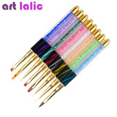 8 Style Nail Art Cat Eye Rhinestones Akril UV Gel Extension Liner Grids Flower Design Painting Pen Kist Alat za manikuru
