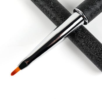 ANGNYA 1Pcs Nail Arts Petal Brush Black Pearl Decorate Metal Handle UV Gel Painting Drawing Flower Polish Pen DIY Εργαλεία μανικιούρ
