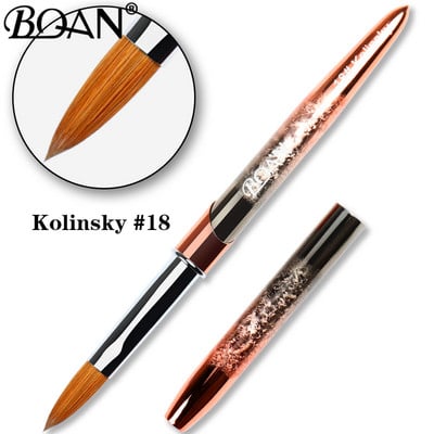 BQAN #2-#22 Pure Sable Kolinsky akril körömkefe Rose Gold Kolinsky Nail Art Brush Gel Builder manikűr ecset rajzeszközök
