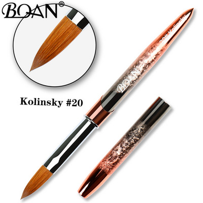 BQAN #2-#22 Pure Sable Kolinsky akril körömkefe Rose Gold Kolinsky Nail Art Brush Gel Builder manikűr ecset rajzeszközök
