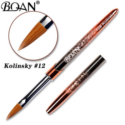 BQAN #2-#22 Pure Sable Kolinsky akril körömkefe Rose Gold Kolinsky Nail Art Brush Gel Builder manikűr ecset rajzeszközök