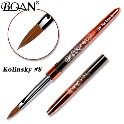 BQAN #2-#22 Pure Sable Kolinsky akril körömkefe Rose Gold Kolinsky Nail Art Brush Gel Builder manikűr ecset rajzeszközök