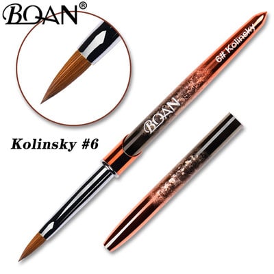 BQAN #2-#22 Pure Sable Kolinsky akril körömkefe Rose Gold Kolinsky Nail Art Brush Gel Builder manikűr ecset rajzeszközök