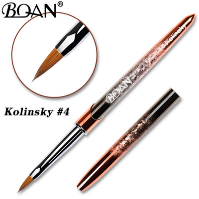 BQAN #2-#22 Pure Sable Kolinsky akril körömkefe Rose Gold Kolinsky Nail Art Brush Gel Builder manikűr ecset rajzeszközök