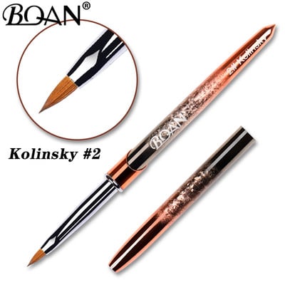 BQAN #2-#22 Pure Sable Kolinsky akril körömkefe Rose Gold Kolinsky Nail Art Brush Gel Builder manikűr ecset rajzeszközök
