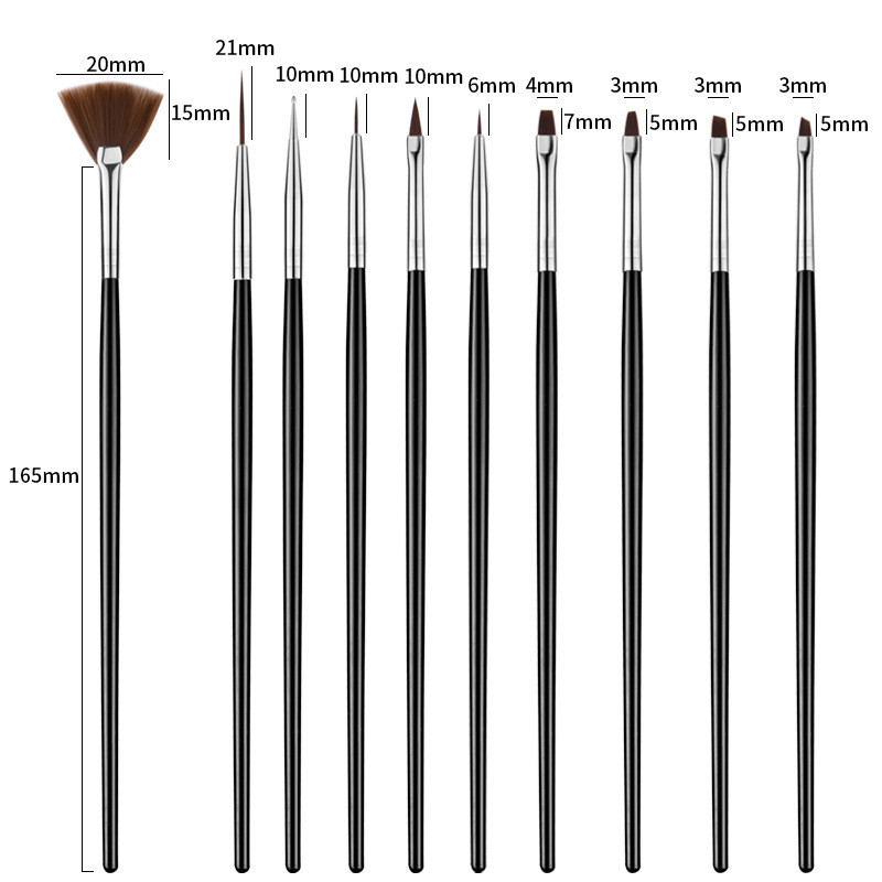 Četkica za nokte za manikuru Četkica za geliranje za nokte 15kom/komplet Četkica za nokte Kist za rezbarenje gela od akrilnog tekućeg pudera