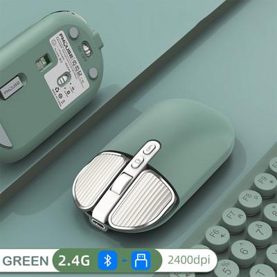 2.4G kettős modell vezeték nélküli Bluetooth 5.0 újratölthető csendes aranyos egér Hosszú készenléti többgombos egér IOS PC notebookhoz