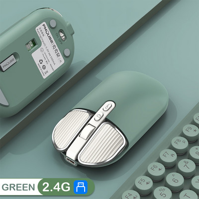 2.4G kettős modell vezeték nélküli Bluetooth 5.0 újratölthető csendes aranyos egér Hosszú készenléti többgombos egér IOS PC notebookhoz