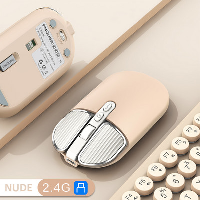 2.4G kettős modell vezeték nélküli Bluetooth 5.0 újratölthető csendes aranyos egér Hosszú készenléti többgombos egér IOS PC notebookhoz