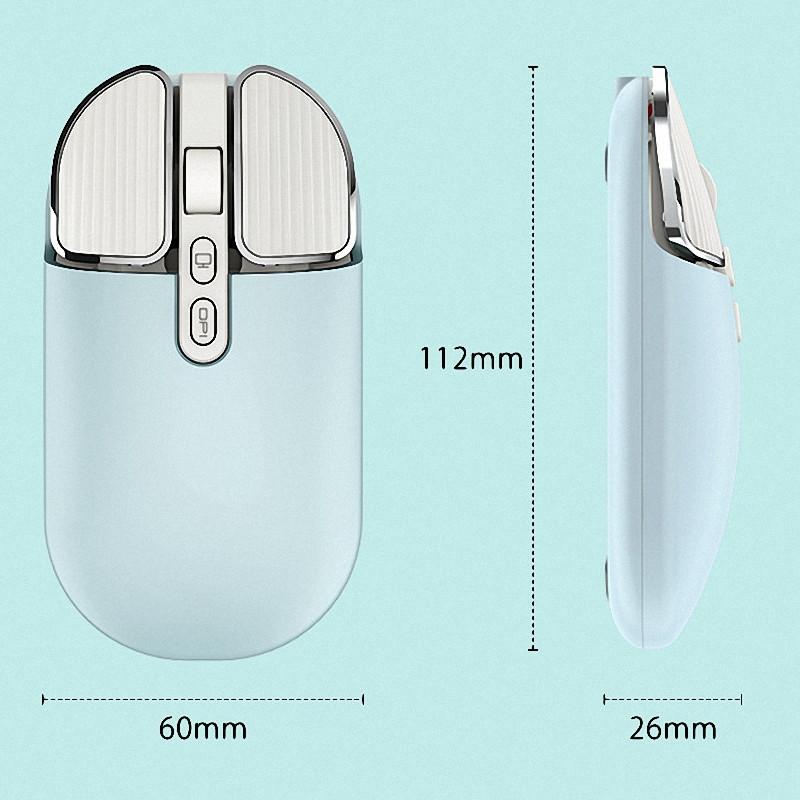 2.4G kettős modell vezeték nélküli Bluetooth 5.0 újratölthető csendes aranyos egér Hosszú készenléti többgombos egér IOS PC notebookhoz