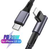 PD 20W kabel za brzo punjenje za iPhone 14 13 12 Pro Max 3A USB C kutni podatkovni kabel za Huawei Samsung S20 Macbook USB tip C kabel