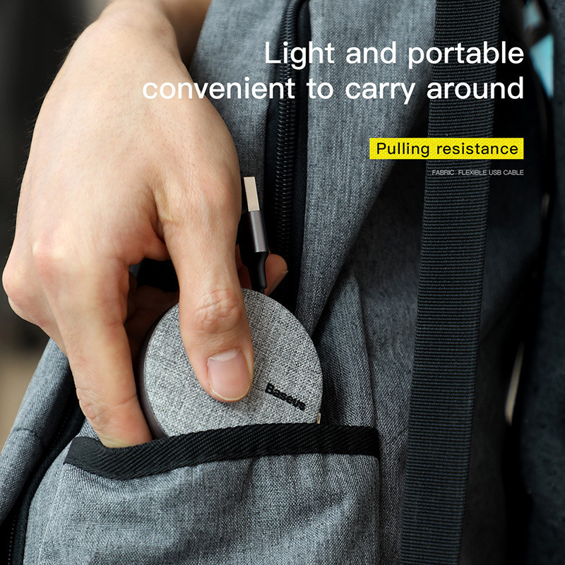 Baseus 3 in 1 izvelkamais USB kabelis iPhone Xs Max 3in1 Multi ātras uzlādes lādētājs Micro USB Type C kabelis Samsung Xiaomi