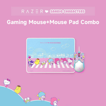 Razer Hello Kitty Limited Gaming Mouse+Mouse Pad Set Ergonomic Compact Mouse 8500DPI PAW3359 Sensor Anti-slip Mouse Pad Combo