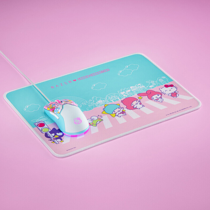 Razer Hello Kitty Limited játék egér + egérpad szett Ergonomikus kompakt egér 8500DPI PAW3359 csúszásgátló egérpad kombináció