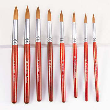 FILI Mink Brush Четки с дървени дръжки Комплект за начинаещи Builder Четка за маникюр Акрилен UV гел Инструменти за рисуване на нокти Маникюр Размер 6-24