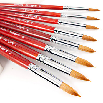 FILI Mink Brush Четки с дървени дръжки Комплект за начинаещи Builder Четка за маникюр Акрилен UV гел Инструменти за рисуване на нокти Маникюр Размер 6-24