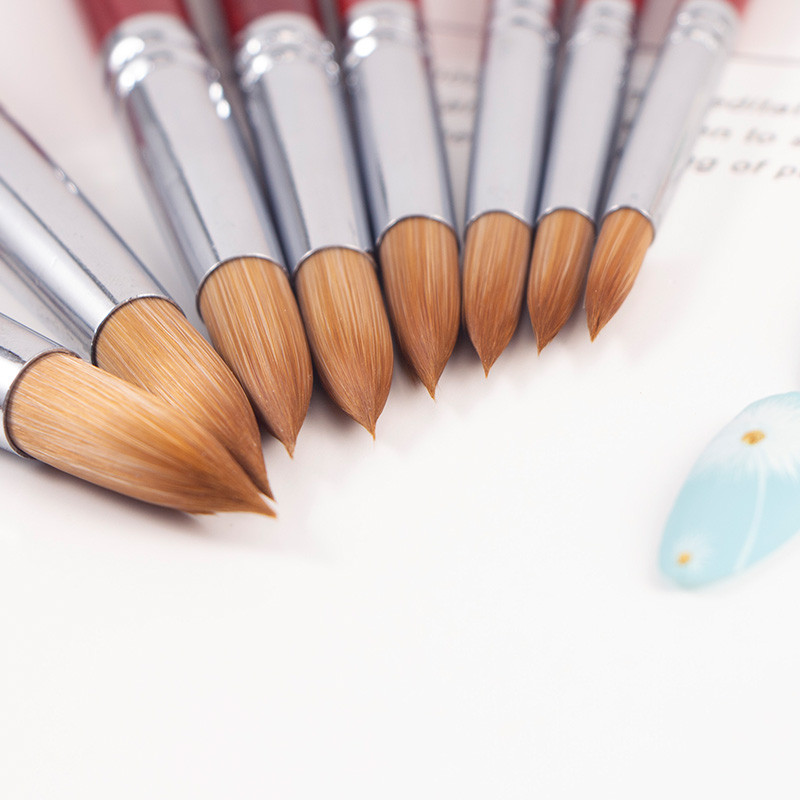 FILI Mink Brush Fa nyelű kefék Kezdő készlet Építő manikűr ecset akril UV gél köröm manikűr rajzeszközök 6-24 méret
