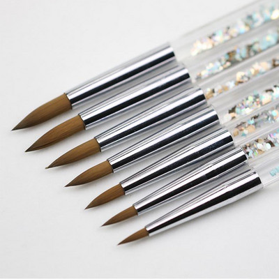 Професионална UV гел четка Liner Painting Pen Акрилна четка за рисуване за нокти Gradient Rhinestone Handle DIY Nail Art Tools