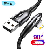 Elough USB kábel iphone kábelhez 12 13 pro max X Xr 8 7 6 gyorstöltő töltő világító kábel iphone 11 USB adatkábelhez