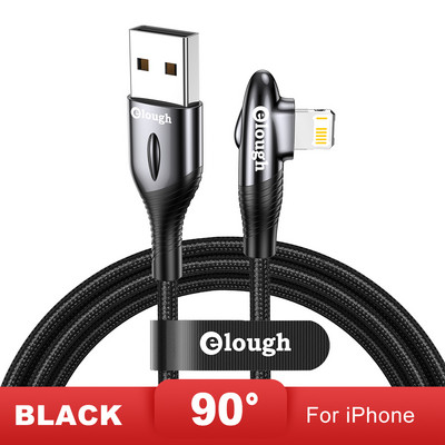 Elough USB kábel iphone kábelhez 12 13 pro max X Xr 8 7 6 gyorstöltő töltő világító kábel iphone 11 USB adatkábelhez