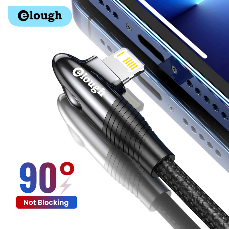 Elough USB kábel iphone kábelhez 12 13 pro max X Xr 8 7 6 gyorstöltő töltő világító kábel iphone 11 USB adatkábelhez