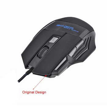 GUDGA Mouse Gamer 5500DPI 7 бутона Регулируема LED подсветка Оптичен USB геймърски компютър Черна игрална мишка за лаптоп