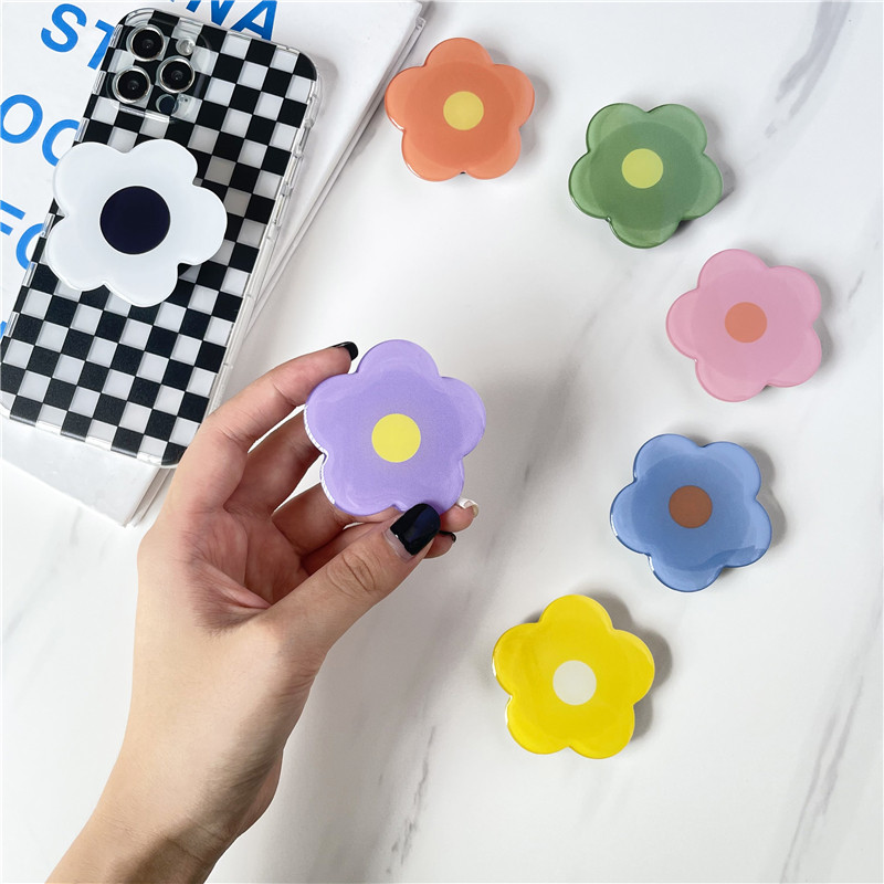 Όμορφο φωτεινό χρώμα 7 Χρώμα λουλούδι Korea Grip Tok Θήκη τηλεφώνου Δαχτυλίδι δακτυλίου Πτυσσόμενη λαβή Θήκη υποδοχής Griptok