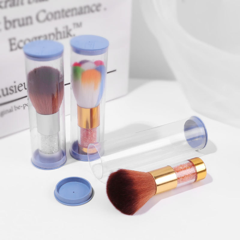 Strasszos nyélű körömdíszítő porkefe manikűrhöz Szépségecset Pirosító Púderecsetek Divat Gél Kiegészítők Köröm Anyag Eszköz