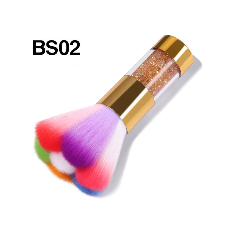 Strasszos nyélű körömdíszítő porkefe manikűrhöz Szépségecset Pirosító Púderecsetek Divat Gél Kiegészítők Köröm Anyag Eszköz