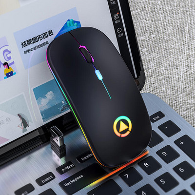 2,4G újratölthető vezeték nélküli egér csendes LED háttérvilágítású egerek USB optikai ergonómikus játék Laptop PC-hez Macbook Új