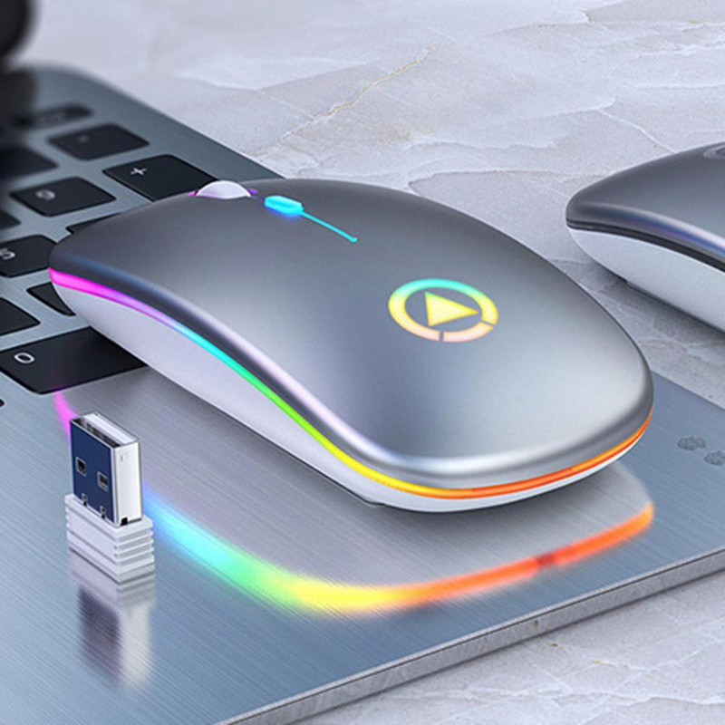 2,4G újratölthető vezeték nélküli egér csendes LED háttérvilágítású egerek USB optikai ergonómikus játék Laptop PC-hez Macbook Új