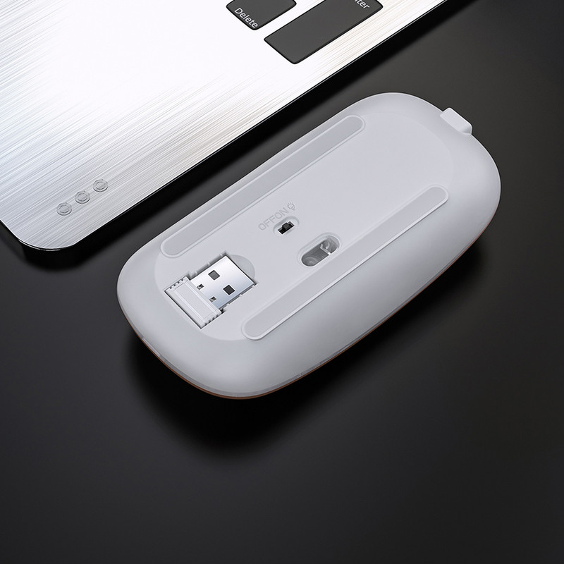 2,4G újratölthető vezeték nélküli egér csendes LED háttérvilágítású egerek USB optikai ergonómikus játék Laptop PC-hez Macbook Új