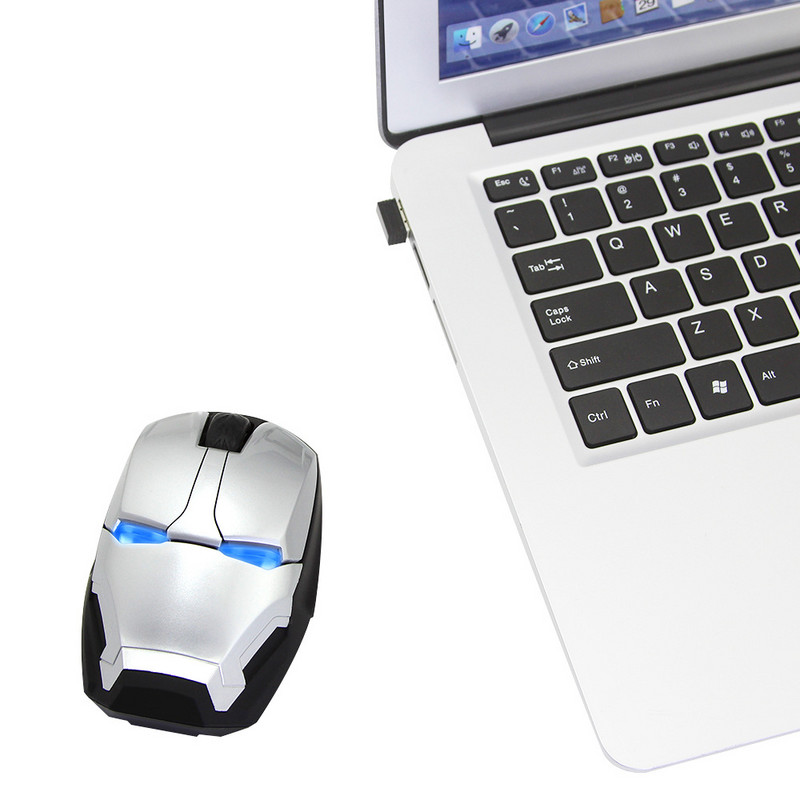 Mouse UTHAI DB22 Nou USB2.4 GDPI 1600 Mouse fără fir Personalitate Creativ Iron Man Mouse Silențios pentru PC și Laptop Mouse
