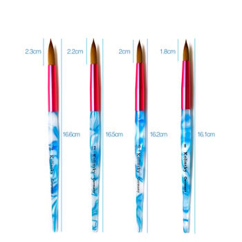 Πινέλο Sable Nail Painting Professional Acylic Powder DIY Tool Fine UV Gel Carving Nail Art Pen 8/10/12/14/16/18/20#