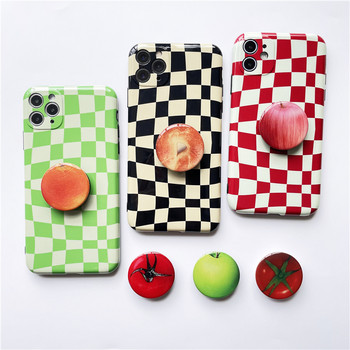 Γυαλιστερή Φρούτα Ντομάτα Πράσινη Μήλο Πορτοκαλί Grip Tok Θήκη τηλεφώνου για iPhone 13 Αναδιπλούμενη υποδοχή δακτυλίου με υποδοχή Griptok