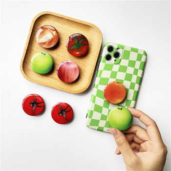 Glossy Fruit Tomato Green Apple Orange Grip Tok Phone Holder за iPhone 13 Сгъваем Griptok Socket Finger Ring Holder