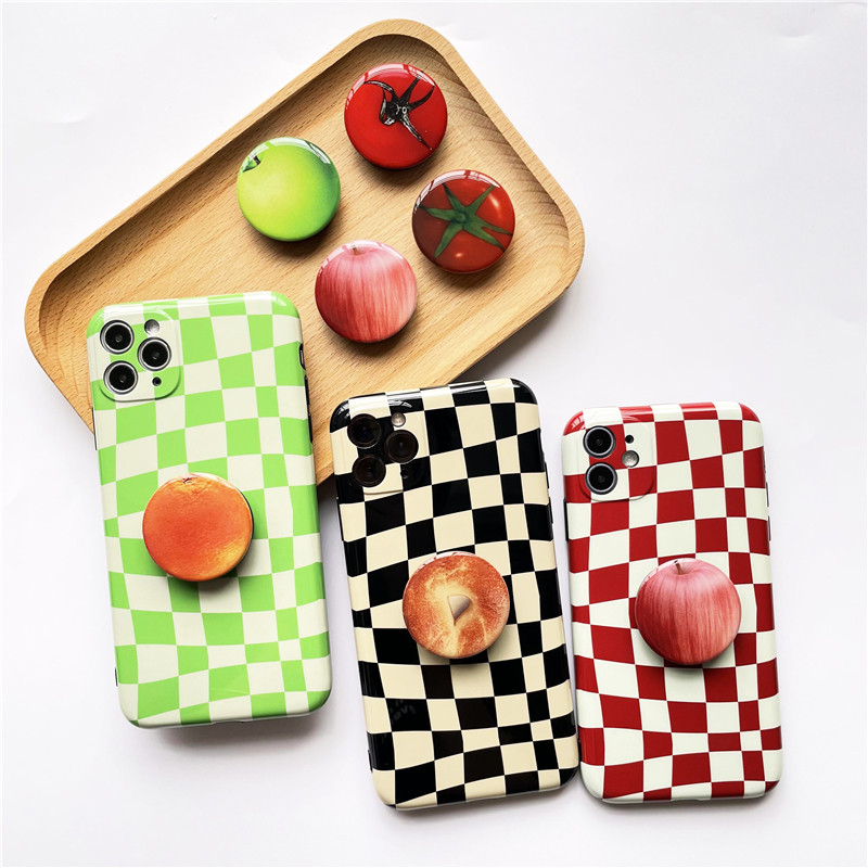 Glossy Fruit Tomato Green Apple Orange Grip Tok Phone Holder за iPhone 13 Сгъваем Griptok Socket Finger Ring Holder