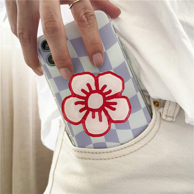 Krásny lesklý farebný kvet Korea Grip Tok držiak na telefón s prsteňom, skladací držiak na prsteň, držiak Griptok