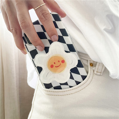 Krásny lesklý farebný kvet Korea Grip Tok držiak na telefón s prsteňom, skladací držiak na prsteň, držiak Griptok