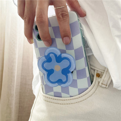 Krásny lesklý farebný kvet Korea Grip Tok držiak na telefón s prsteňom, skladací držiak na prsteň, držiak Griptok