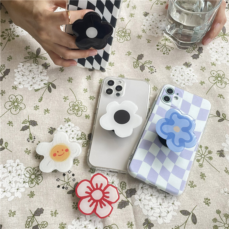 Krásny lesklý farebný kvet Korea Grip Tok držiak na telefón s prsteňom, skladací držiak na prsteň, držiak Griptok