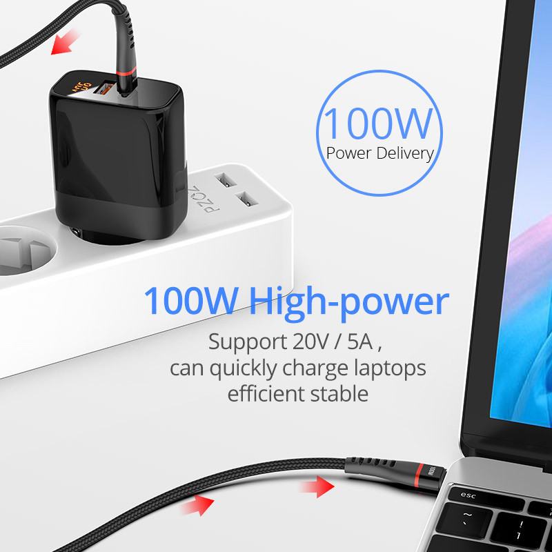 PZOZ 2 DB USB C - USB Type C kábel 100W PD gyorstöltő 5A gyorstöltés 60W USBC töltő MacBook iPadhez Samsung Xiaomi kábel