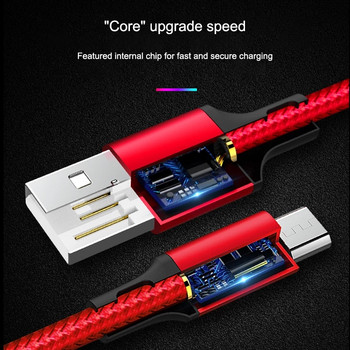 Καλώδιο Micro USB Δεδομένα γρήγορης φόρτισης για Oneplus 10 pro Xiaomi Sync Cord 2.4A USB Nylon Braided καλώδιο γραμμής δεδομένων Καλώδια κινητού τηλεφώνου
