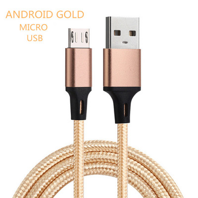 Micro USB kabelis Ātrās uzlādes dati Oneplus 10 pro Xiaomi Sync Cord 2.4A USB neilona pīts datu līnijas vads mobilo tālruņu kabeļiem