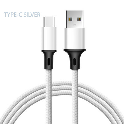 Micro USB kabelis Ātrās uzlādes dati Oneplus 10 pro Xiaomi Sync Cord 2.4A USB neilona pīts datu līnijas vads mobilo tālruņu kabeļiem