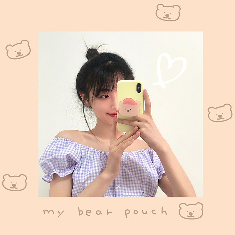 Slatki svijetli crtani medvjed Korea Grip Tok Držač mobilnog telefona Podrška za prsten za prste Preklopiva ručka Griptok Držač utičnice