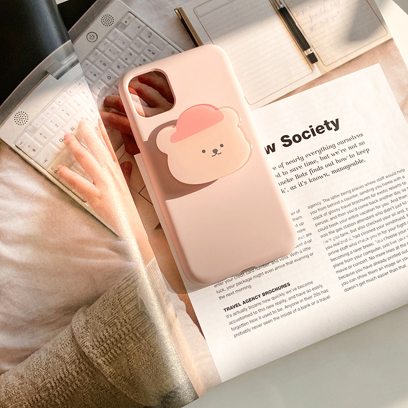 Slatki svijetli crtani medvjed Korea Grip Tok Držač mobilnog telefona Podrška za prsten za prste Preklopiva ručka Griptok Držač utičnice